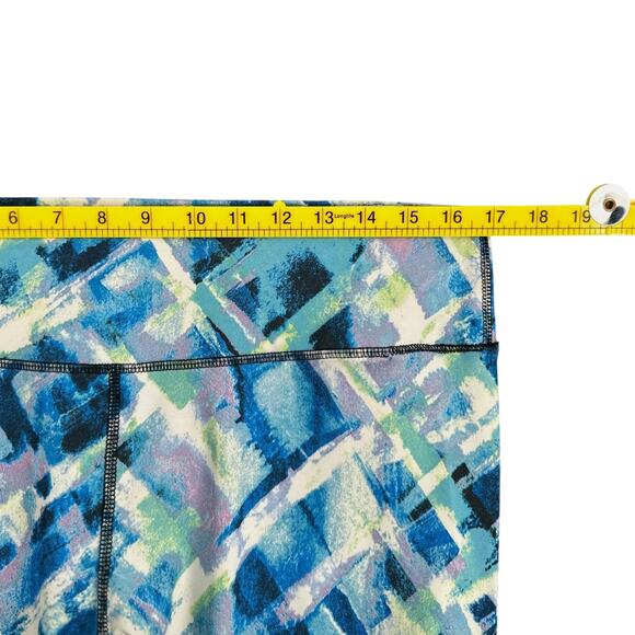 90 Degree By Reflex Blue Multicolor Abstract Print Stretch Leggings Womens XL - Picture 4 of 6